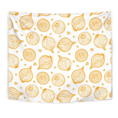 Hand Drawn Onion Pattern Wall Tapestry