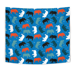Colorful Rhino Pattern Wall Tapestry