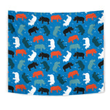 Colorful Rhino Pattern Wall Tapestry