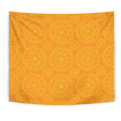 Orange Traditional Indian Element Pattern Wall Tapestry