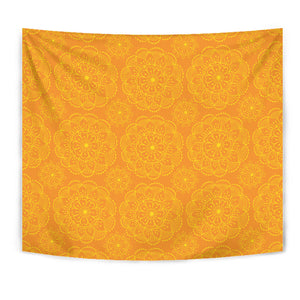 Orange Traditional Indian Element Pattern Wall Tapestry