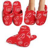 Sushi Pattern Red Background Slippers