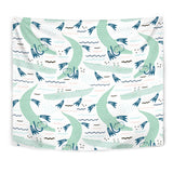 Crocodile Diver Pattern Wall Tapestry