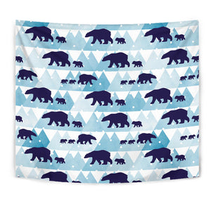Polar Bear Winter Snow Pattern Wall Tapestry