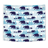Polar Bear Winter Snow Pattern Wall Tapestry