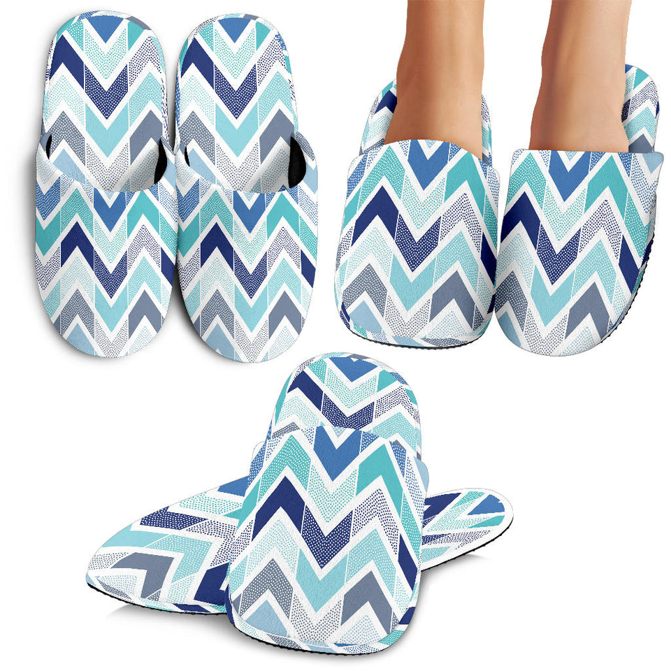 Zigzag  Chevron Blue Pattern Slippers