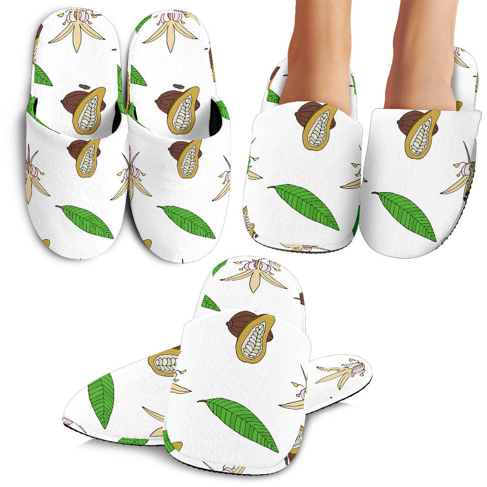 Color Hand Drawn Cocoa Pattern Slippers