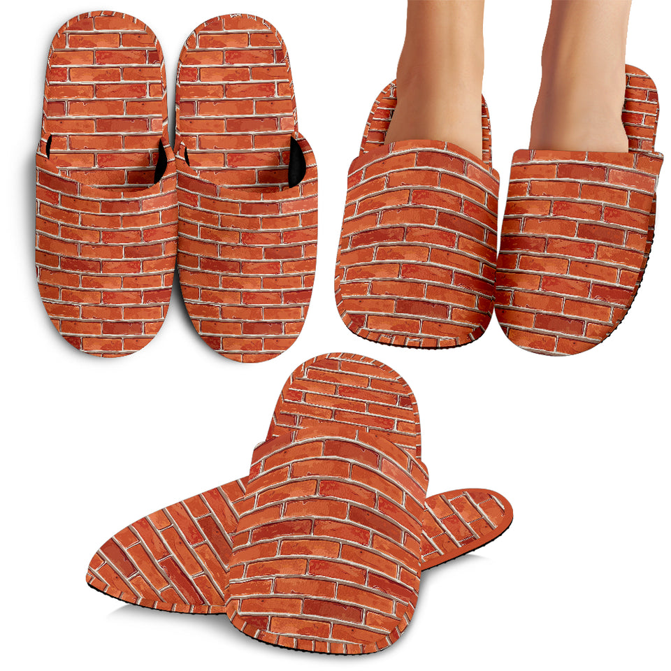 Brick Printed Pattern Print Design 03 Slippers