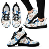 Blue Butterfly Pattern Women'S Sneaker Shoes