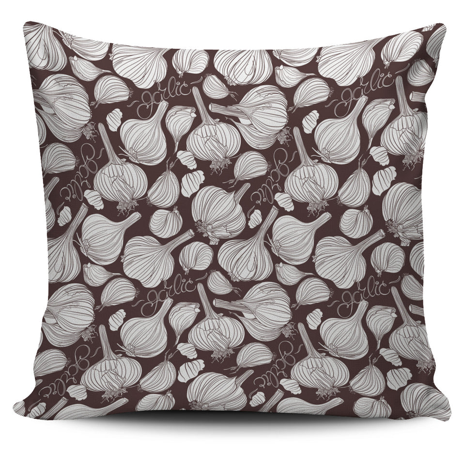 Garlic Bulb Dark Background Pillow Cover