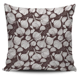 Garlic Bulb Dark Background Pillow Cover