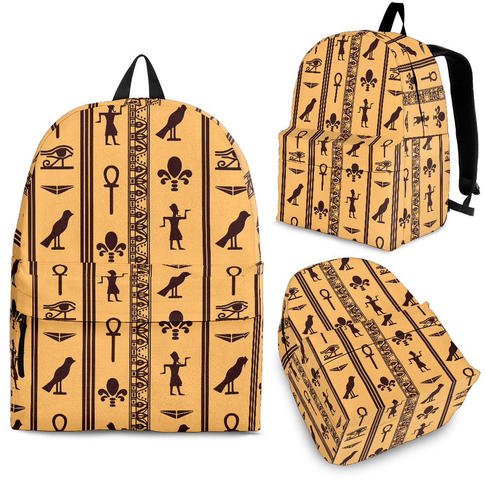 Egypt Hieroglyphics Pattern Print Design 02 Backpack