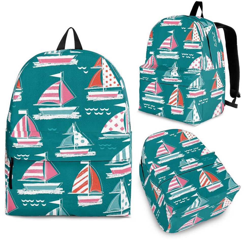 Cute Sailboat Pattern Backpack