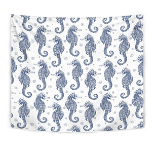 Seahorse Pattern Background Wall Tapestry