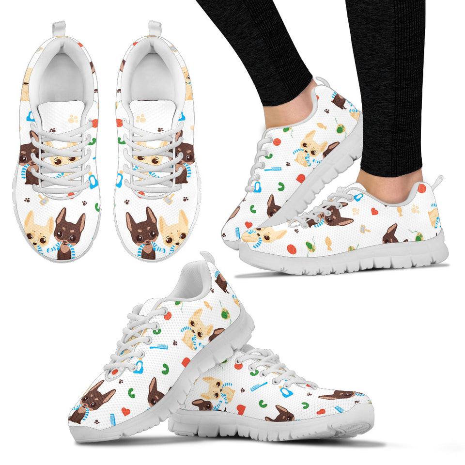 Cute Chihuahua Dog Pattern Women'S Sneaker Shoes