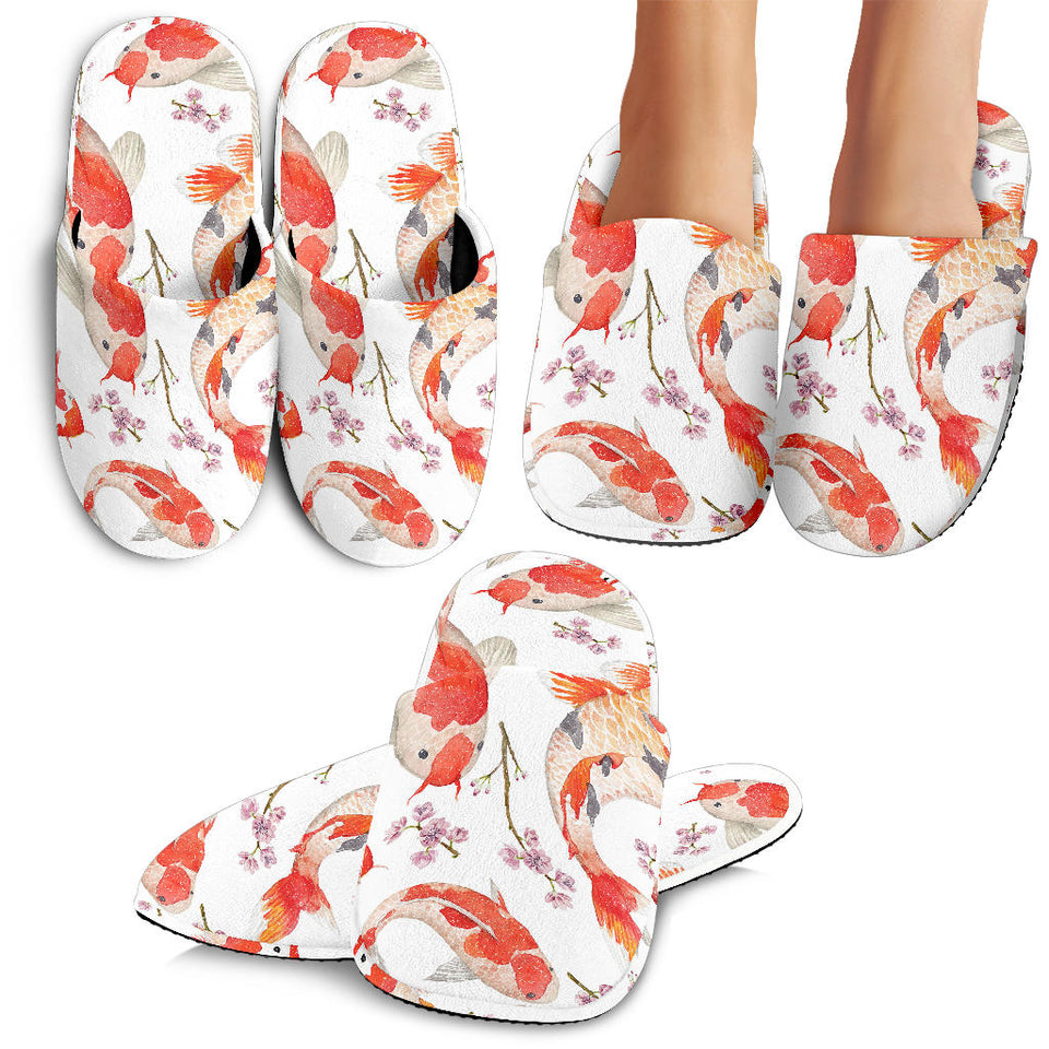 Watercolor Koi Fish Carp Fish Pattern Slippers