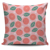 Grapefruit Leaves Flower Pink Background Pillow Cover