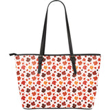 Colorful Maple Leaf Pattern Large Leather Tote Bag