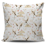 Beautiful Japanese Cranes Pattern Pillow Cover
