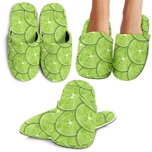 Slices Of Lime Pattern Slippers