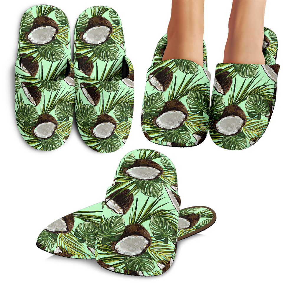 Coconut Pattern Print Design 02 Slippers