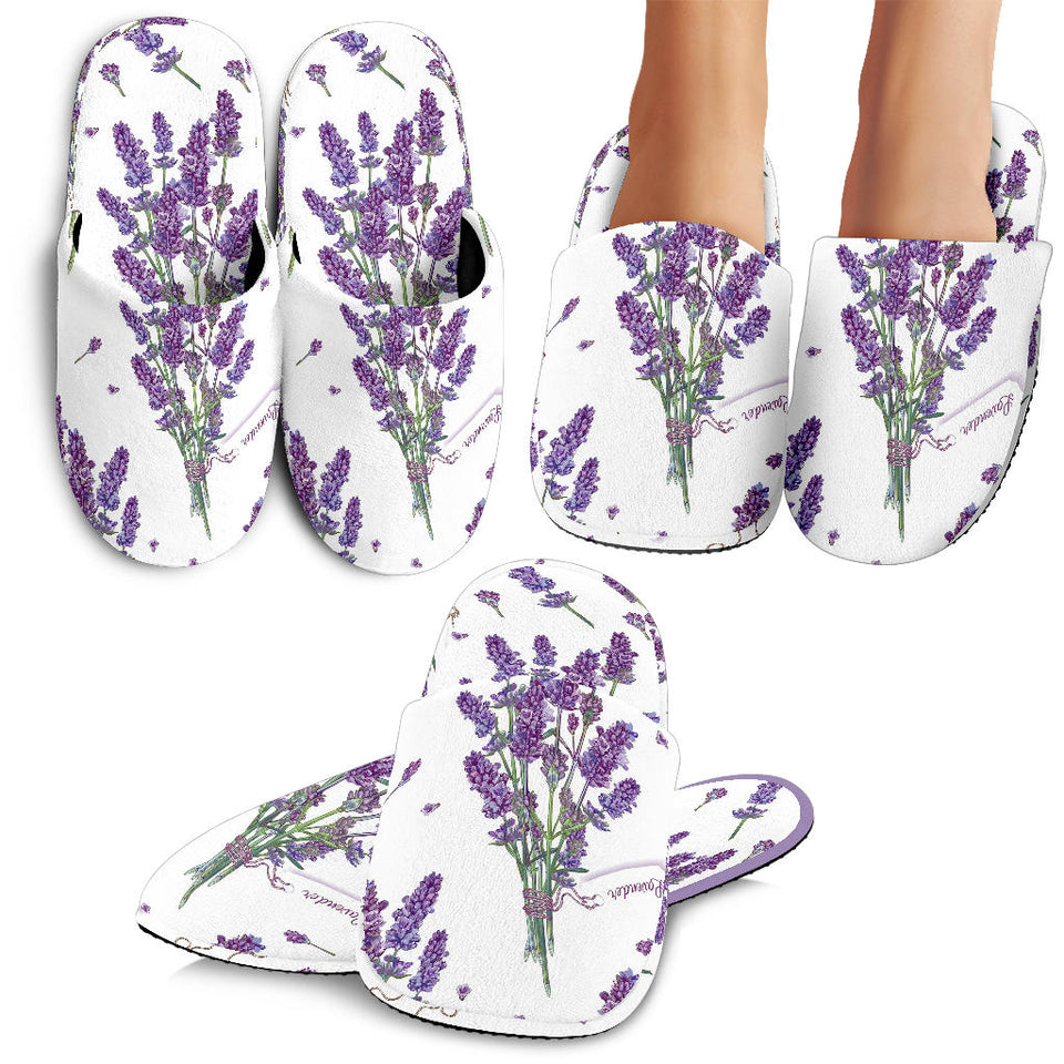 Lavender Flower Design Pattern Slippers