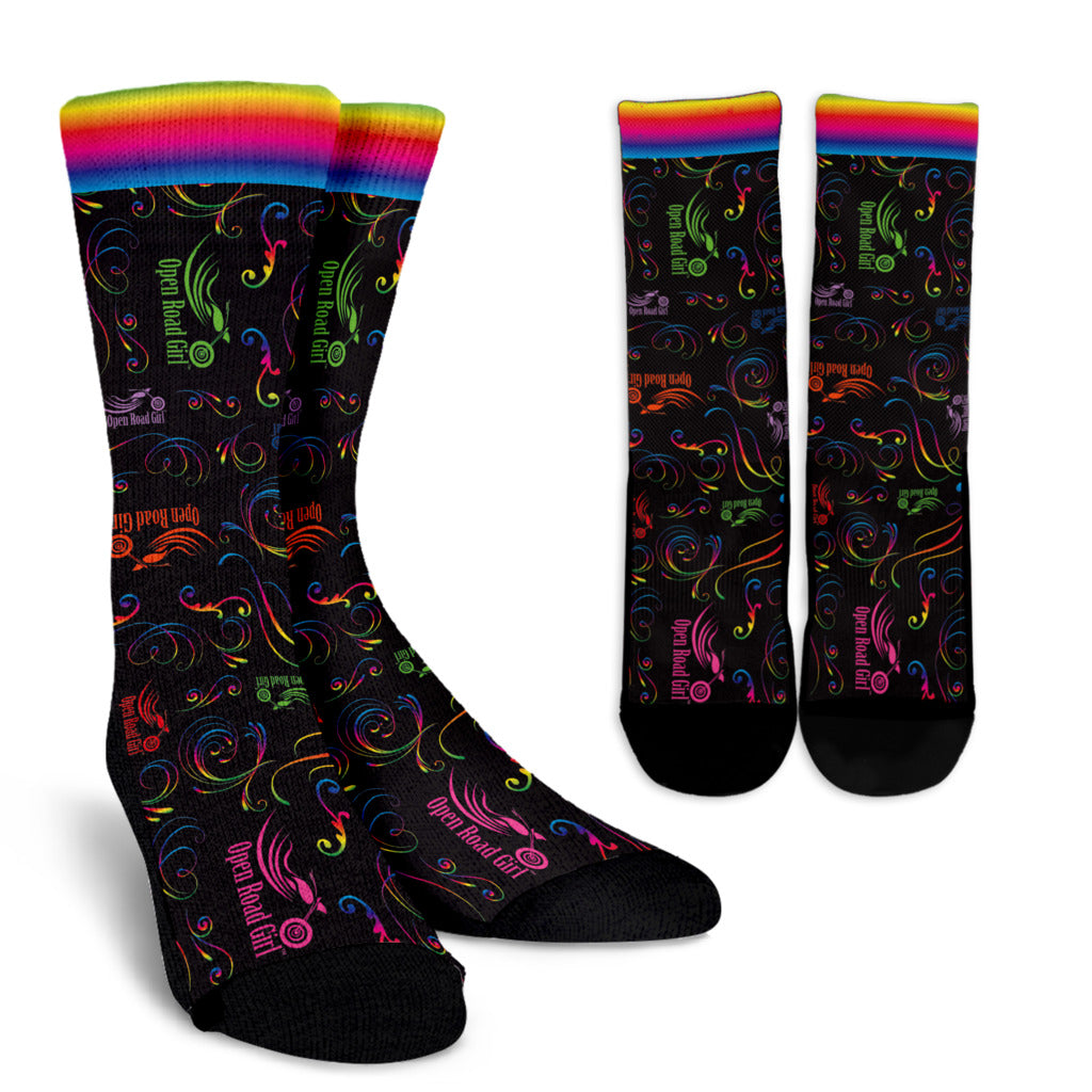 Rainbow Open Road Girl Socks