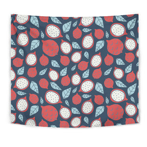 Dragon Fruits Dark Blue Background Wall Tapestry