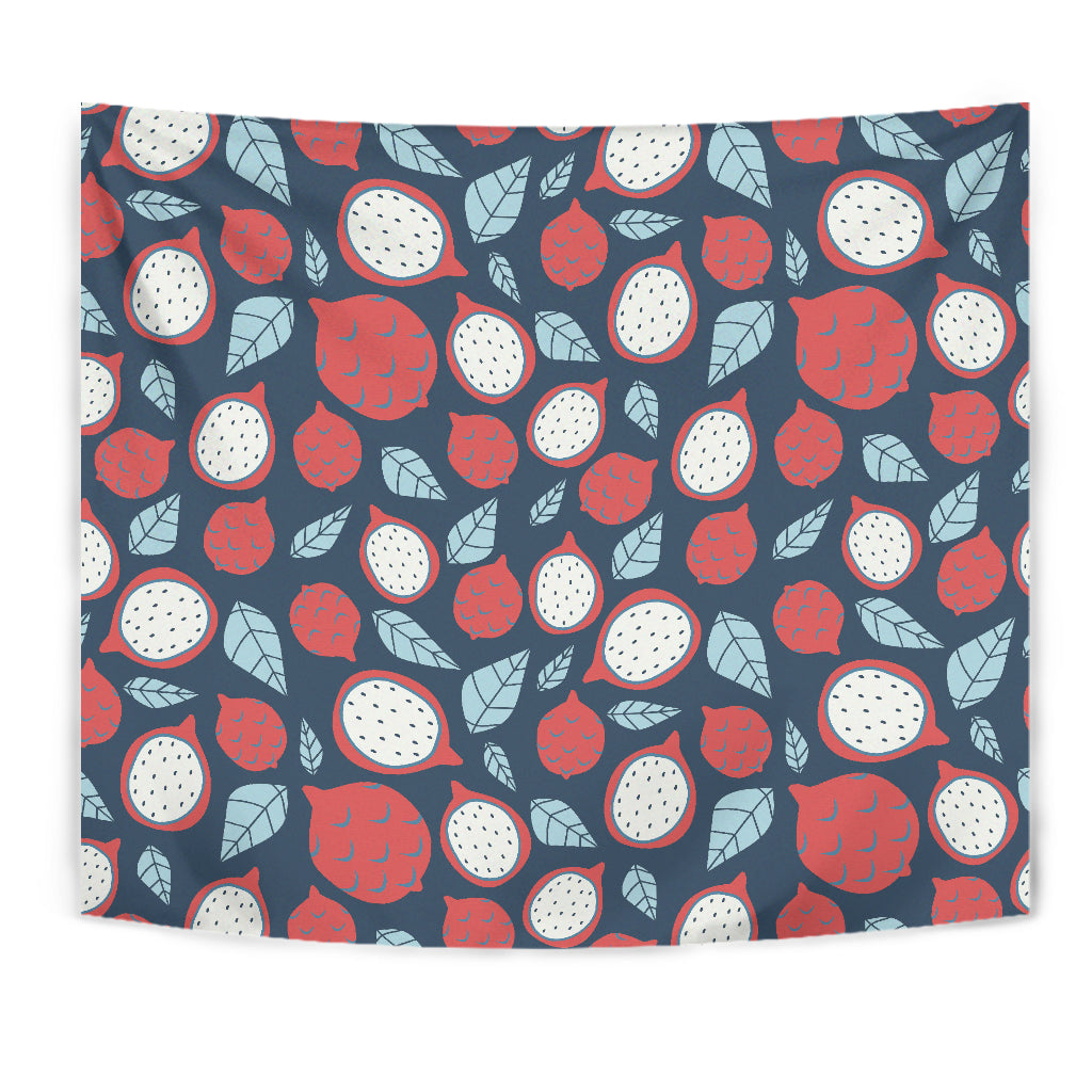 Dragon Fruits Dark Blue Background Wall Tapestry