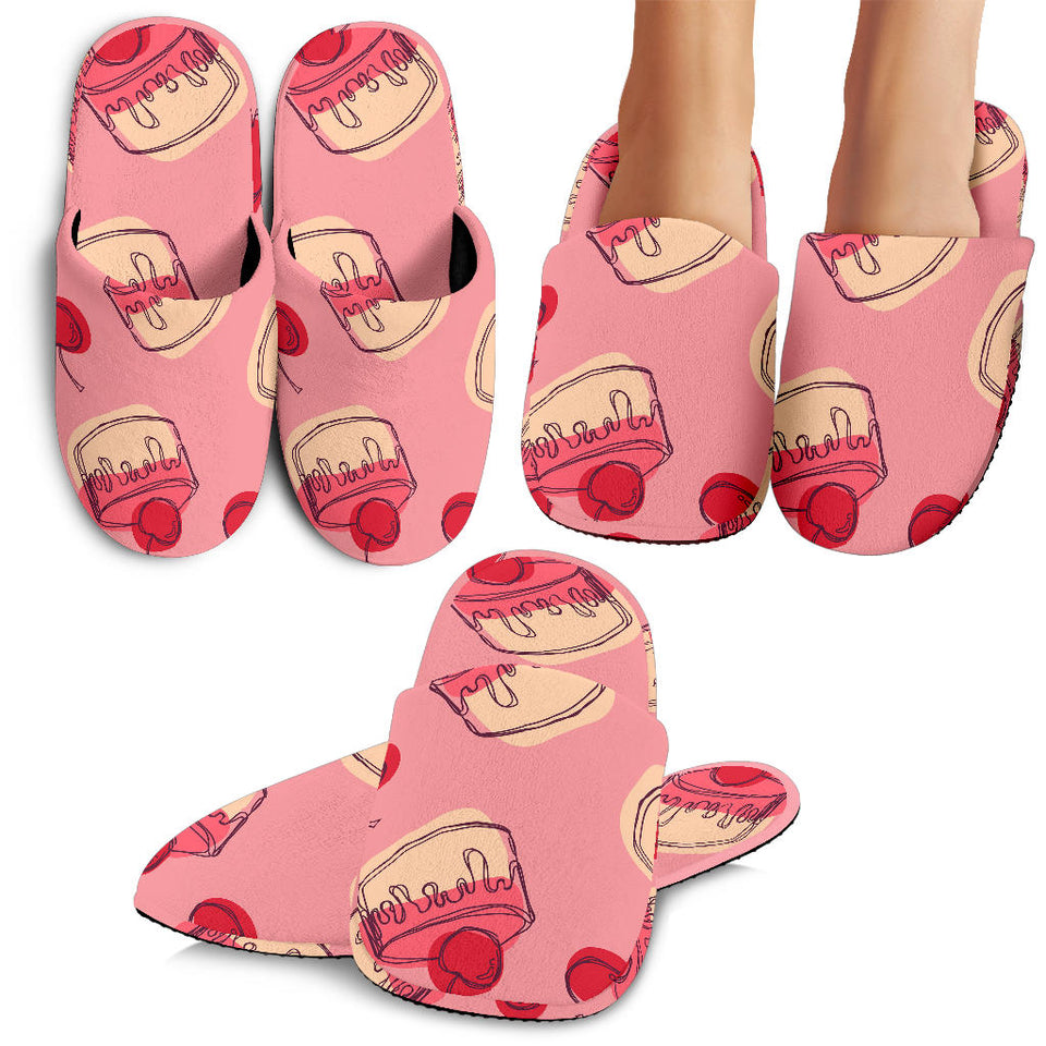 Cake Cherry Pattern Slippers