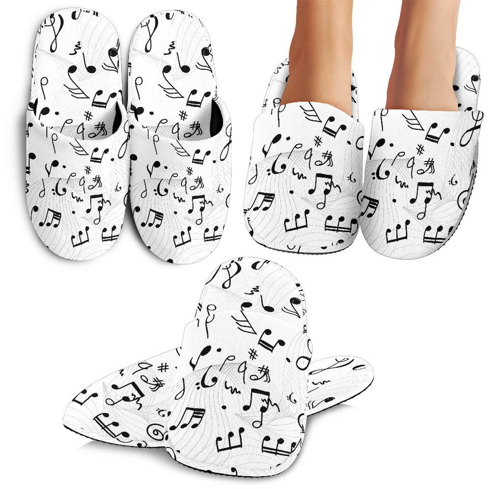 Music Notes Pattern Print Design 04 Slippers