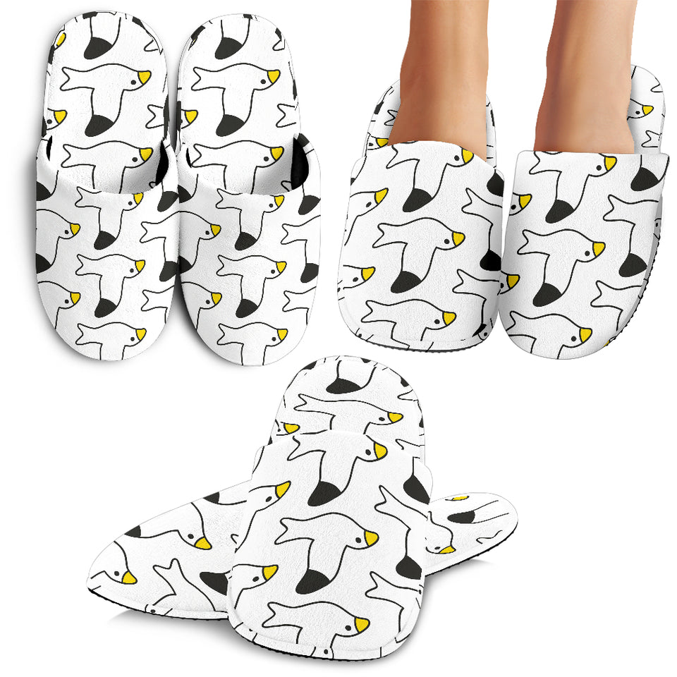Seagull Pattern Print Design 05 Slippers