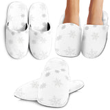 Snowflake Pattern White Background Slippers