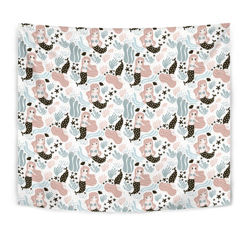 Cute Mermaid Pattern Wall Tapestry