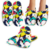 Watercolor Bowling Ball Pins Slippers