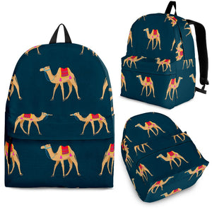Camel Pattern Blue Blackground Backpack