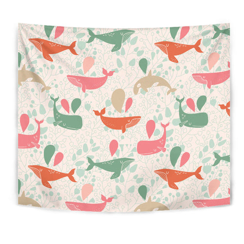 Cute Whale Pattern Wall Tapestry