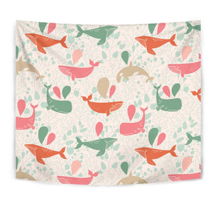 Cute Whale Pattern Wall Tapestry