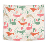 Cute Whale Pattern Wall Tapestry
