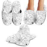 Spider Web Cobweb Pattern White Background Slippers