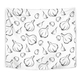 Garlic Pattern Black White Wall Tapestry