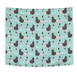Poodle Dog Green Background Wall Tapestry