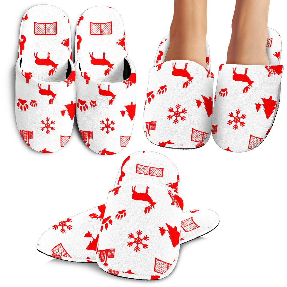 Canada Pattern Print Design 04 Slippers