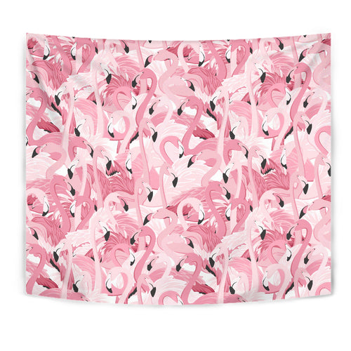 Pink Flamingos Pattern Background Wall Tapestry