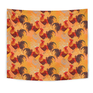 Red Rooster Chicken Cock Pattern Wall Tapestry