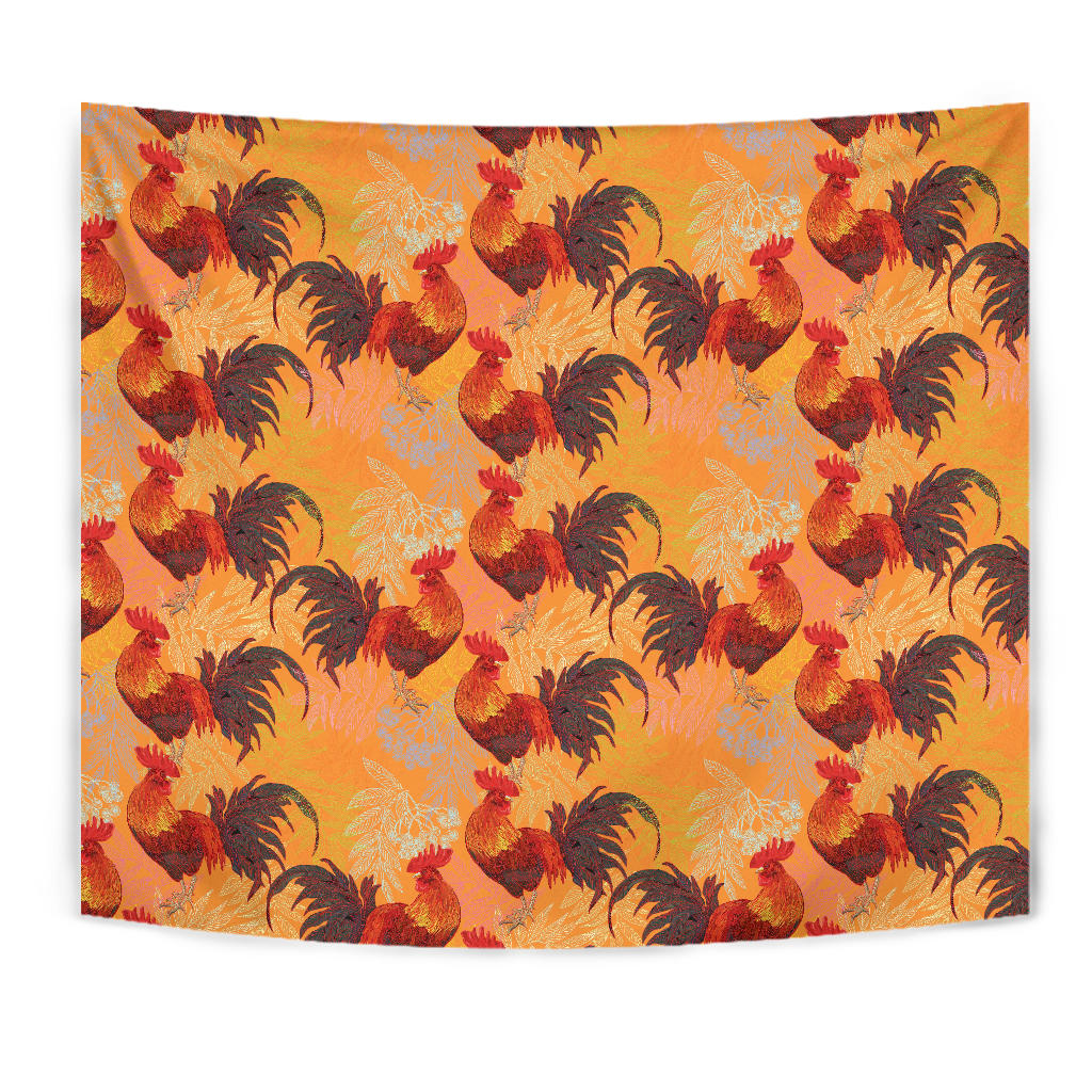 Red Rooster Chicken Cock Pattern Wall Tapestry