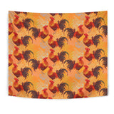 Red Rooster Chicken Cock Pattern Wall Tapestry