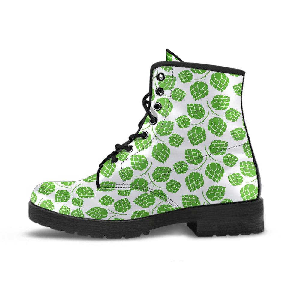Hop Pattern Background Leather Boots