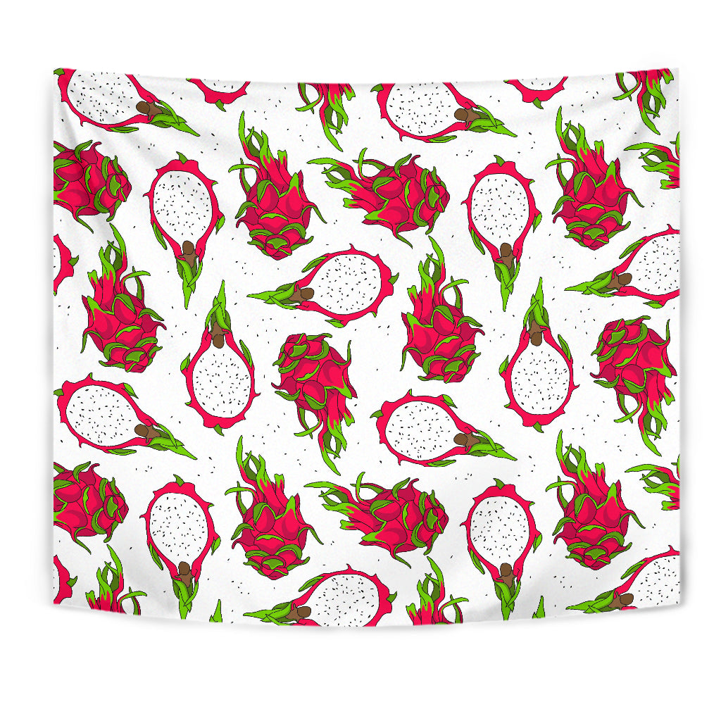 Dragon Fruits White Background Wall Tapestry