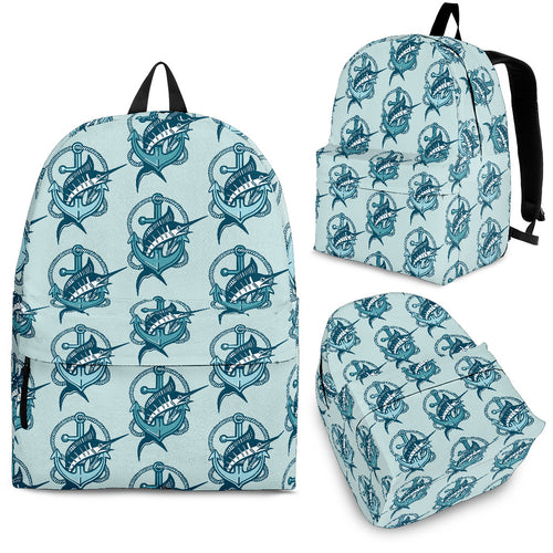 Swordfish Pattern Print Design 05 Backpack